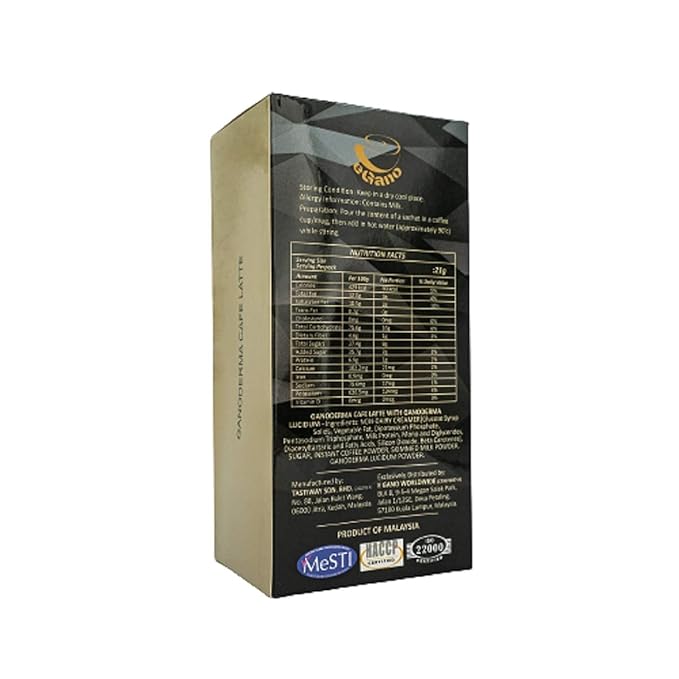 3 Boxes eGano Premium Ganoderma Cafe Latte Instant Coffee With Ganoderma Lucidum Extract (21g x 20