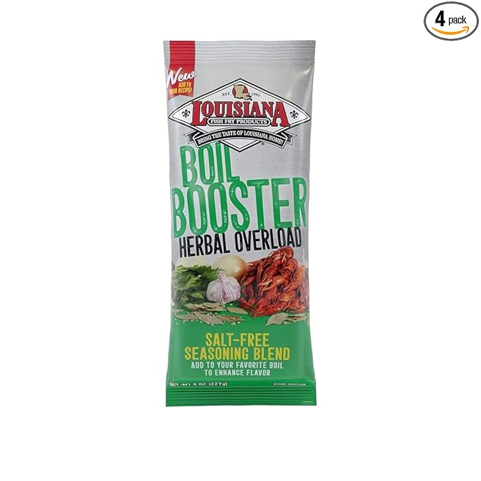 Louisiana Fish Fry, Herbal Overload Boil Booster, 8 oz (Pack of 4)
