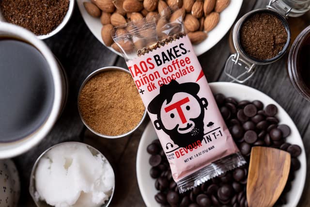 Taos Bakes - Coffee + Dark Chocolate - Breakfast Bar - 8g of Protein, 6g Fiber, & Gluten Free