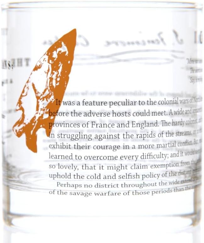 Well Told Classic Literature Rocks Glass - The Last of the Mohicans by James Fenimore Cooper - Old