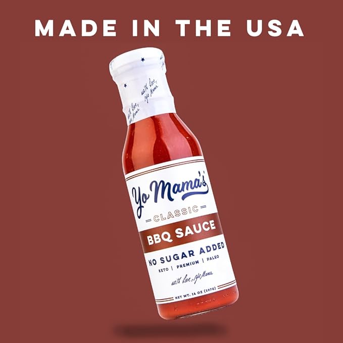 Yo Mama's Foods Keto Barbecue BBQ Sauce ??(Pack of 2) - Vegan, No Sugar Added, Low Carb, Low