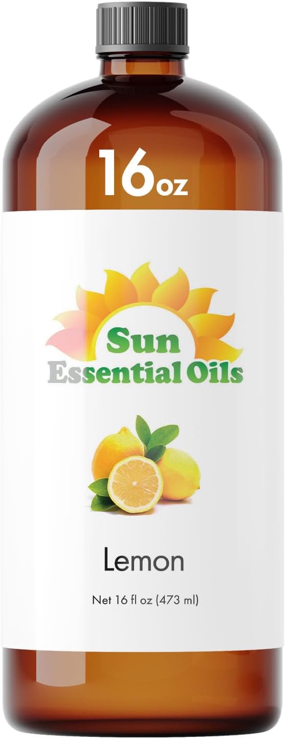 Sun Essential Oils - Lemon Essential Oil 16 oz for Cleaning, Diffuser, Humidifier & Aromatherapy