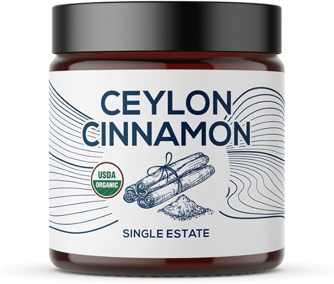 Organic Ceylon Cinnamon, Single Estate, Freshly Ground Premium Sri Lanka Cinnamon, Non-GMO