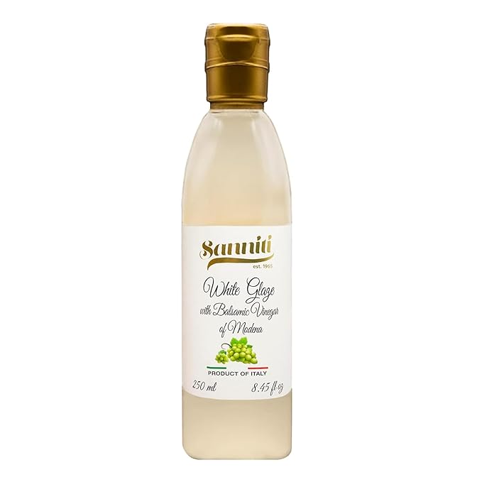 Sanniti Italian White Glaze with Balsamic Vinegar of Modena | Ideal for Dressing | Delicate Cream