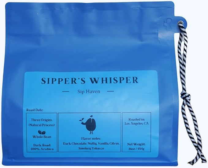 SipHaven | Sipper's Whisper Espresso Blend - Medium Roast Whole Bean Coffee | 1lb (16oz) | Bold