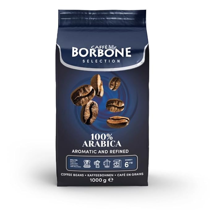 Caffe Borbone Whole Bean Coffee, Medium Roast 100% Arabica Blend, Aromatic and Refined Italian