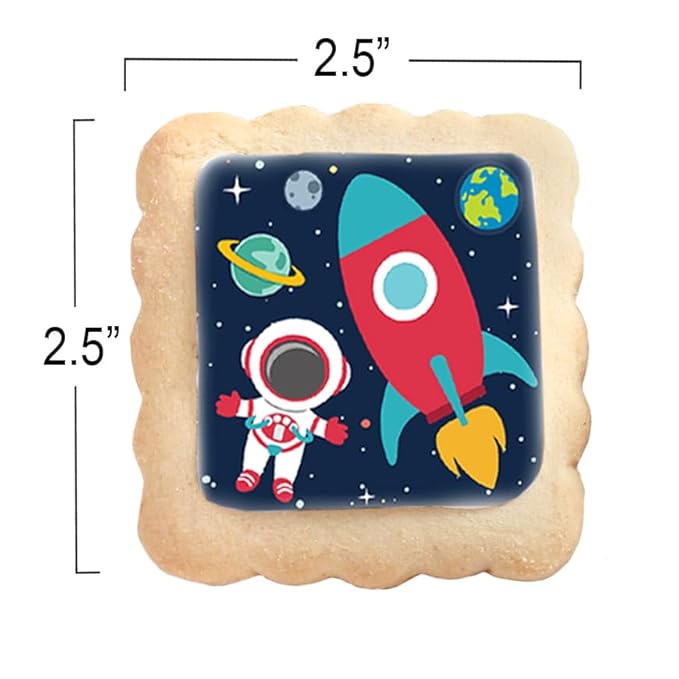 Space Themed Cookies Individually Wrapped Bulk | Outer Space Astronaut Planets Rocketship | Party