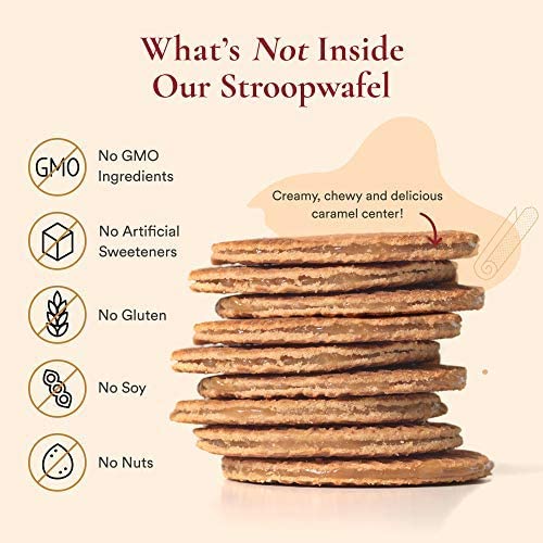 Gluten Free Organic Stroopwafels by Swoffle - Caramel Filled | (4) 1.16oz Wafers | non-GMO, Wheat