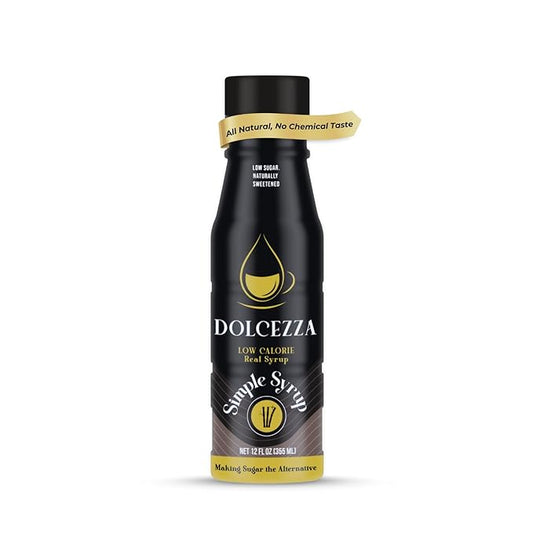 Dolcezza Allulose Simple Syrup, All Natural Low Sugar Sweetener for Coffee, Baking, and Drinks.