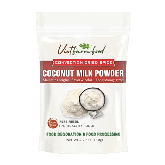 COCONUT MILK POWDER 5.29 Oz (150g) VIETFARMFOOD: Pure, natural freeze-dried spice made from real