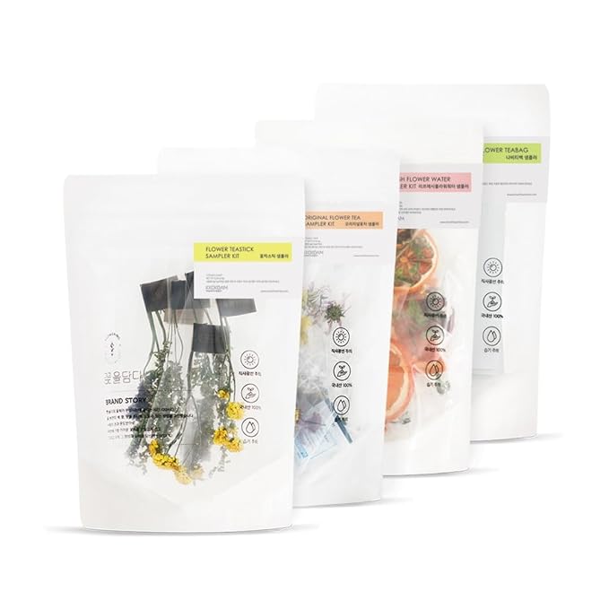 KKOKDAM Tea Sampler Bundle - Loose Leaf Set, Fancy Variety Pack, Blooming Flowers, Korean Tea Sets