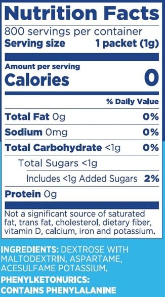 EQUAL 0 Calorie Sweetener, Aspartame and Acesulfame-K Sweetener Packets, Zero Calorie Sugar