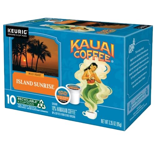 Kauai Coffee K-Cup Pods for Keurig Brewers – Arabica Coffee, 10% Hawaiian – Mild, Medium and Dark