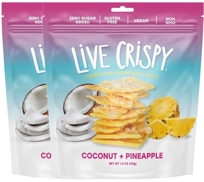 Live Crispy Fruit Chips - Pineapple-Powered Snack Packed with 100% Natural Fruit