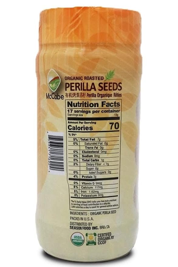 McCabe Organic Roasted Perilla Seeds - Perilla Seeds Organic | Rich with Fiber & Minerals | USDA