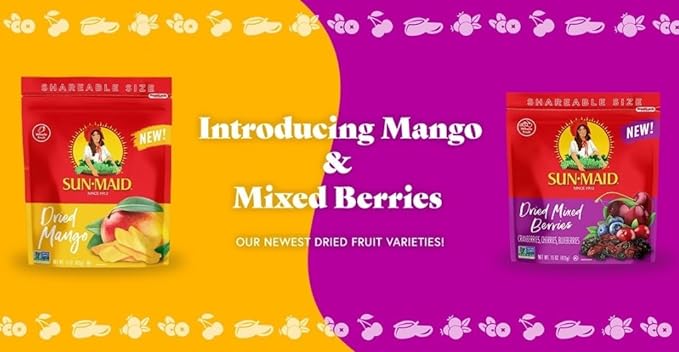 Sun-Maid Dried Mangos - 15 oz Resealable Bag - Dried Mango Slices - Dried Fruit Snack for Lunches