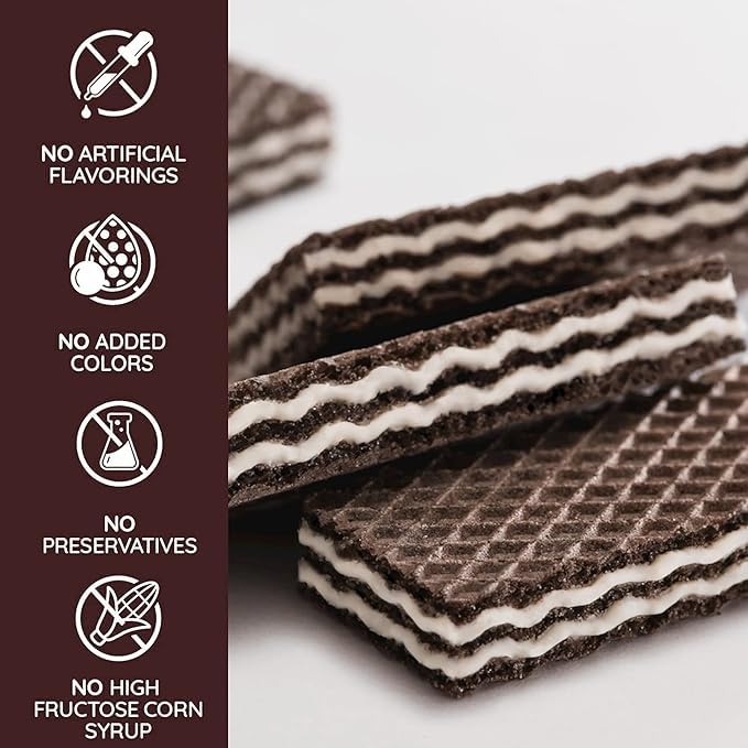 Loacker Classic Cocoa & Milk Wafers - Premium Crispy Cocoa Wafer Cookies with Milk Cream Filling