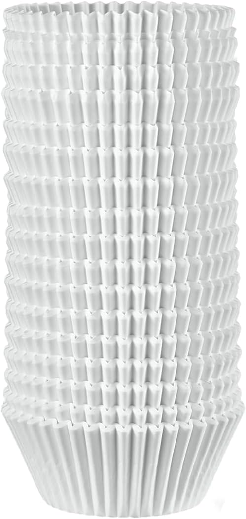 Comfy Package [Case of 12,500] Standard White Cupcake Liners for Baking - Food Grade & Grease-Proof
