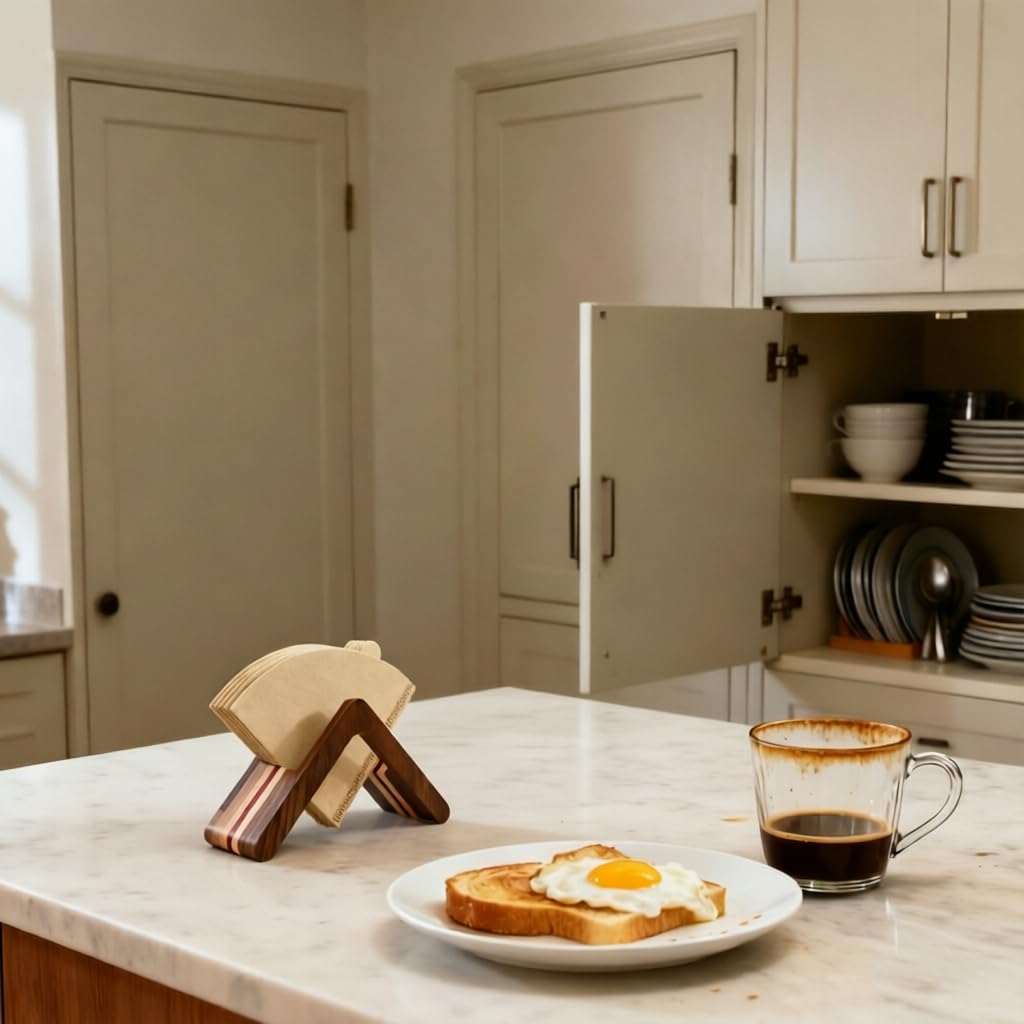 XIFOWE Wooden Coffee Filter Holder, #1#2#4 V60 Cone Coffee Filters
