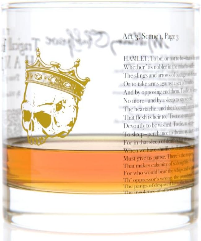 Well Told Classic Literature Rocks Glass - The Tragedy of Hamlet by William Shakespeare - Old