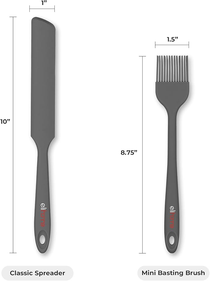 Elihome Mini Silicone Basting Pastry Brush, Cooking Brush for Oil Sauce Butter Marinades, Food