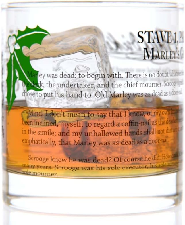 Well Told Classic Literature Rocks Glass - A Christmas Carol by Charles Dickens - Old Fashioned