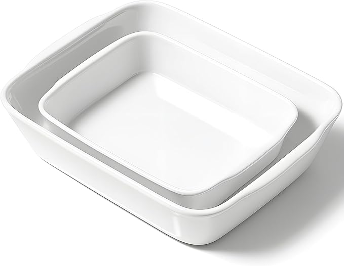Casserole Dish Set for 2，Ceramic Baking Pan, Ceramic Baking Dish, Bakeware for Baking, Kitchen