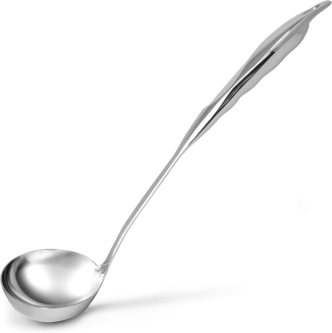 Zulay Kitchen Stainless Steel Soup Ladle ??Lightweight, Strong & Durable Metal Ladle ??Easy to Use