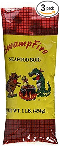 Swamp Fire Complete Cajun Seafood Boil, 1 Pound Bag (Pack of 3)
