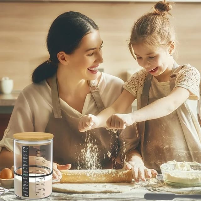 Pro Sourdough Bread Starter Kit - 34 oz sourdough jar with 5 unique features for the perfect sour