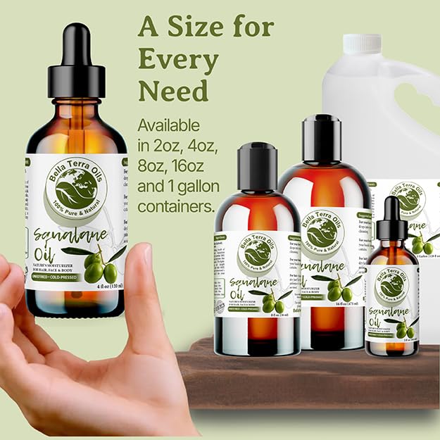 Bella Terra Oils - Organic Squalane Oil 2 oz - Rich Legacy, Infused with Hydrogenated Squalene