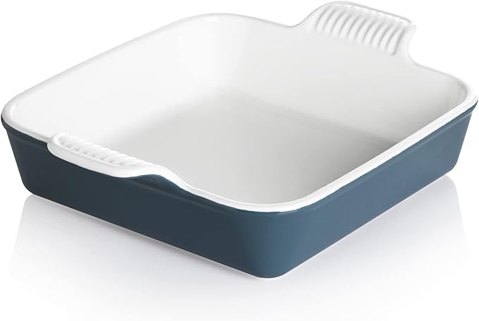 Sweejar Ceramic Baking Dish, 9 x 9 Cake Baking Pan for Brownie, Porcelain Square Bakeware with