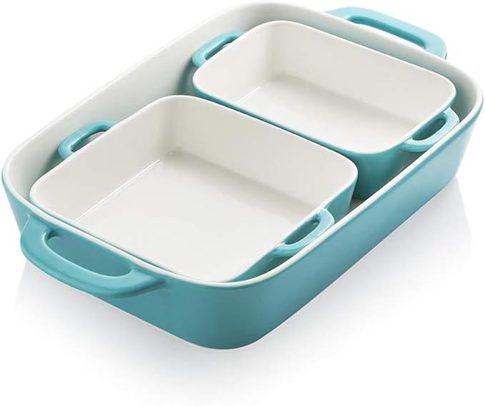 Sweejar Ceramic Bakeware Set, Rectangular Baking Dish for Cooking, Kitchen, Cake Dinner, Banquet