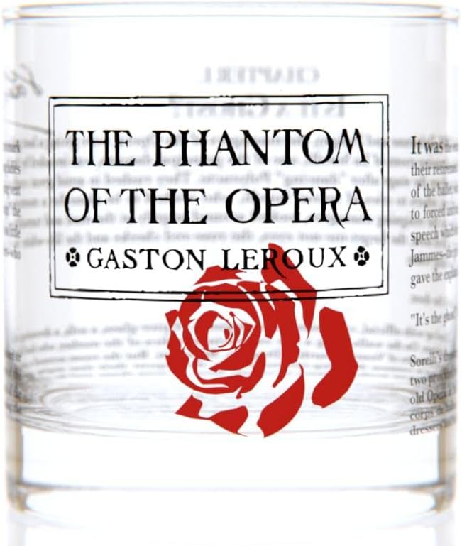 Well Told Classic Literature Rocks Glass - The Phantom of the Opera by Gaston Leroux - Old