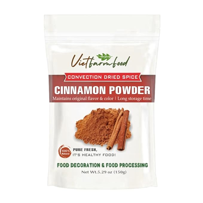 CINNAMON BARK POWDER 5.29 Oz (150g) VIETFARMFOOD: Natural pure, convection dried seasoning made