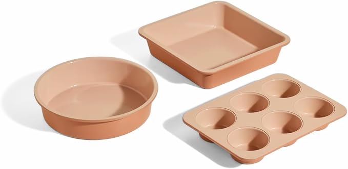 Our Place Wonder Oven Baker’s Kit – 3-Piece Toxin-Free Ceramic Nonstick Bakeware Set (8” Round, 8”