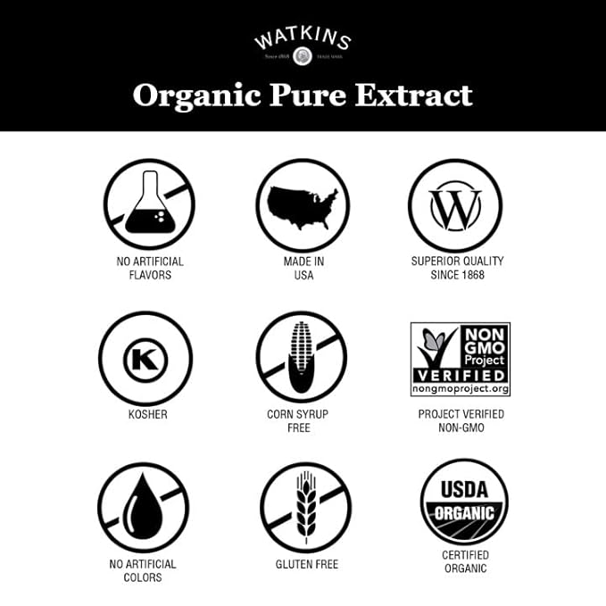Watkins Organic Almond Extract, No Artificial Colors or Flavors, Kosher, USDA Certified Organic