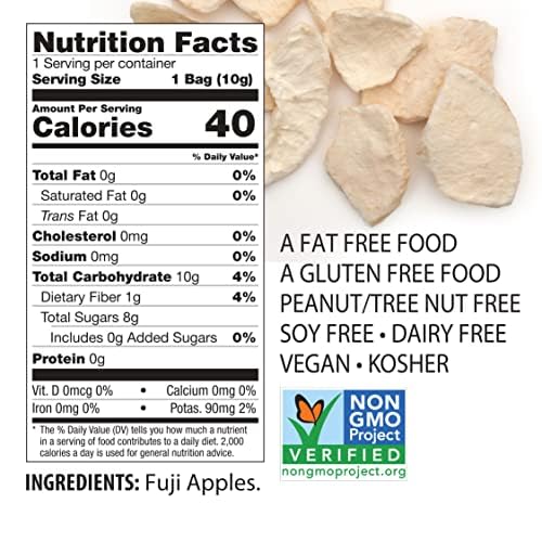 Brothers All Natural Freeze Dried Fruit Crisps, Fuji Apple & Cinnamon, 0.35 Oz (Pack of 24), Made