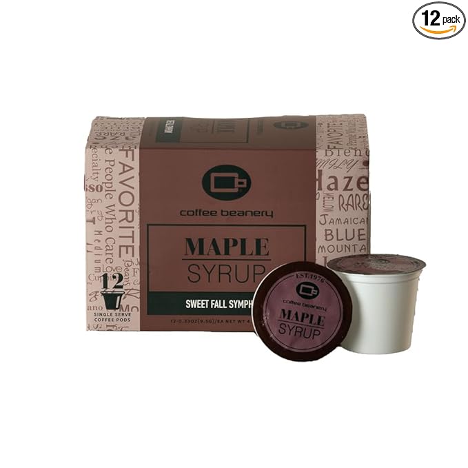 Maple Syrup Coffee Pods by Coffee Beanery | 12ct Flavored Coffee Pods Medium Roast Coffee Pods|