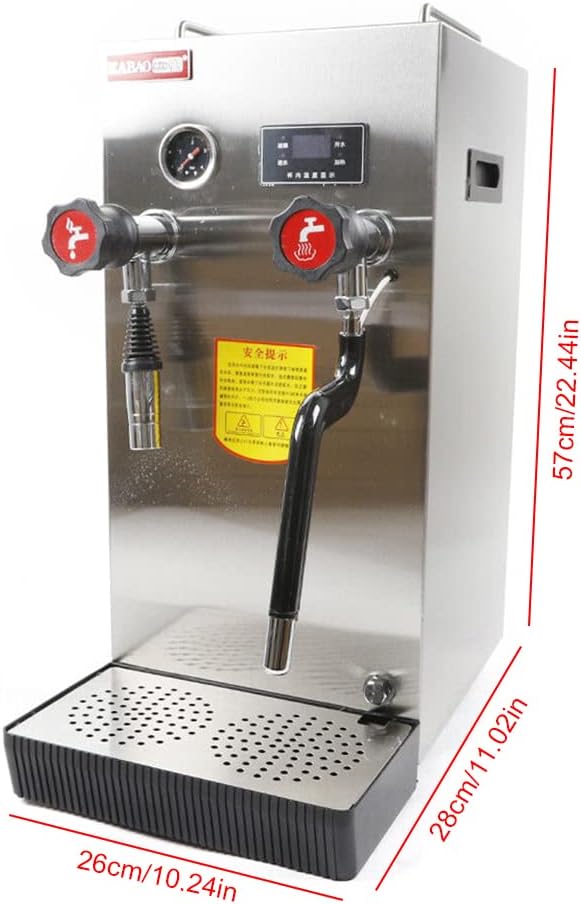 2500W Professional Espresso Coffee Machine, 2.1Gal Steam Water Boiling Machine, LED Display 360°