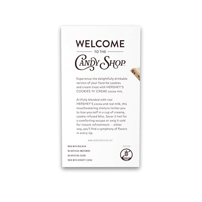 Candy Shop Cocoa HERSHEY'S COOKIES 'N' CREME Cocoa Mix, Hot Chocolate, Make Hot or Iced Cocoa, Made
