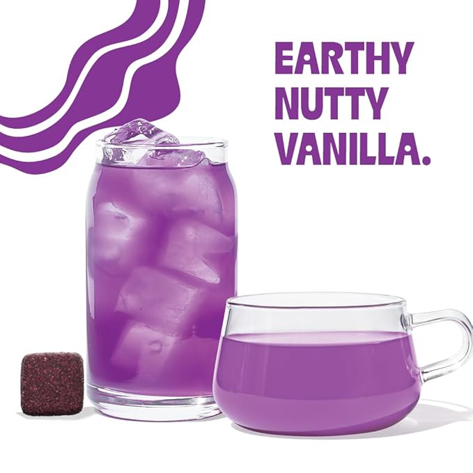 Tea Drops 30 Bulk Pack Organic Ube Bagless Tea - Loose Leaf, Lightly Sweetened, On-The-Go.