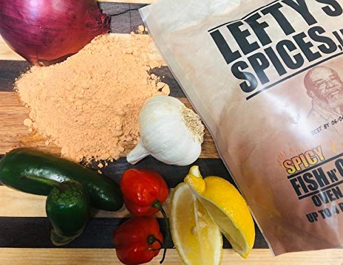 Lefty's Spicy Fish & Chicken Mix | Air Fry and Oven Baked Seasoned Coating Mix for Fish, Chicken