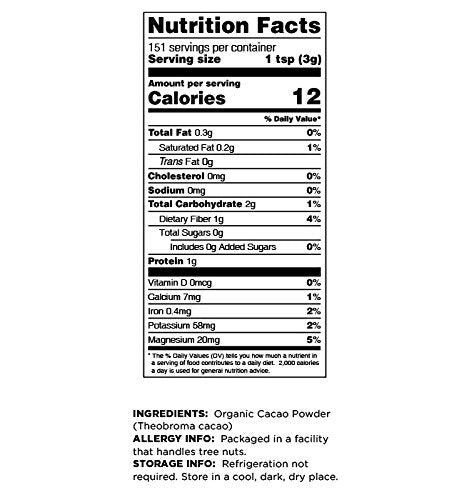 Terrasoul Superfoods Raw Organic Cacao Powder, 16 Oz, Rich Chocolate Goodness for Baking