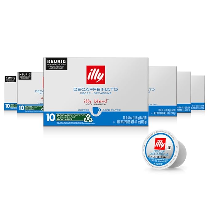 Illy Coffee K Cups - Pods For Keurig Machines – Classico Decaf Roast – Notes of Caramel - Mild