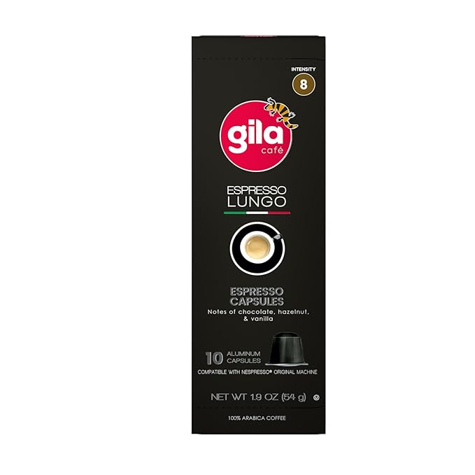 GILA Café Espresso Lungo Aluminum Coffee Capsules – Medium Roast Coffee Pods Compatible with