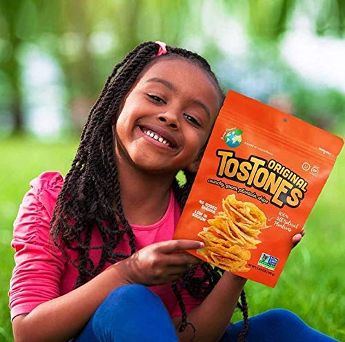 TOSTONES, Green Plantains, Re-Sealable Bag, Crunchy chips, Plantains, Palm Oil and Salt, 3.53 Oz