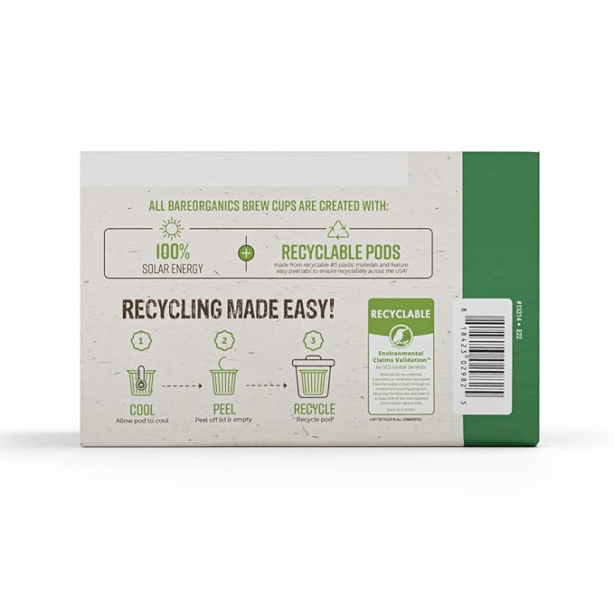 Bare Organics 14198 ENERGIZING USDA Organic Coffee Infused with Superfoods & Probiotics, Compatible