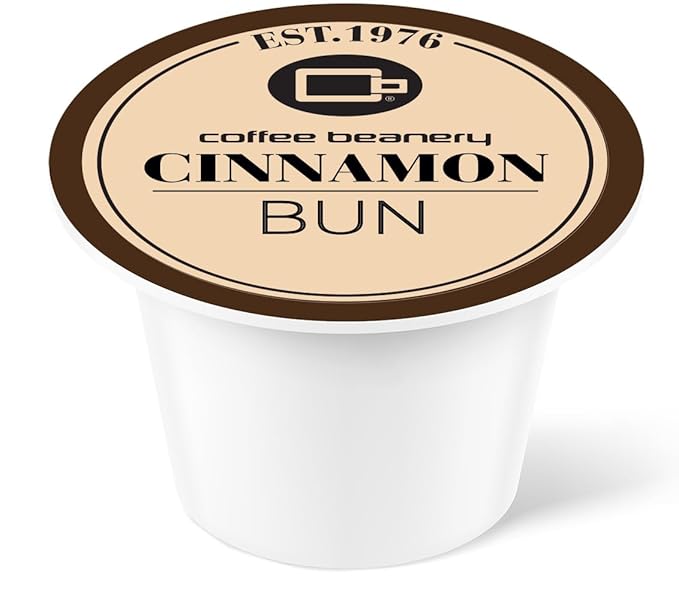 Cinnamon Bun Coffee Pods by Coffee Beanery | 48ct Bulk Flavored Coffee Pods Medium Roast Coffee