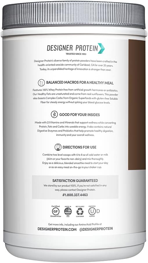 Designer Wellness, Designer Whey Protein Meal Replacement Powder, Organic Superfood Complex Carbs